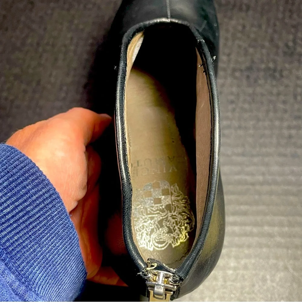 Gorgeous Vince Camuto Butter soft Black Nappa open toe bootie size 5.5M LIKE NEW - Picture 8 of 11